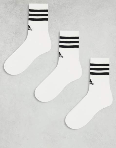 adidas träningsstrumpor med tre ränder, 3-pack, vita - view 1