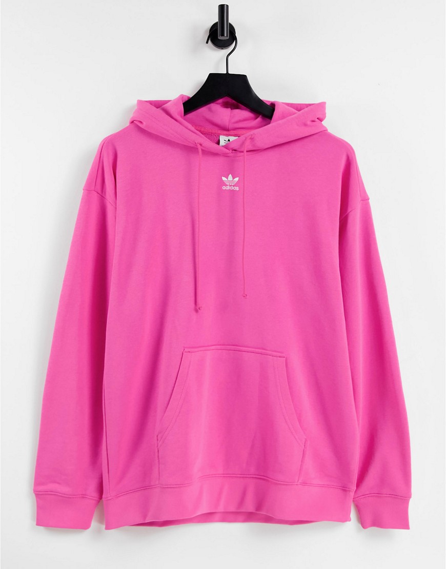 Adidas trefoil essentials hoodie in pink-Blue