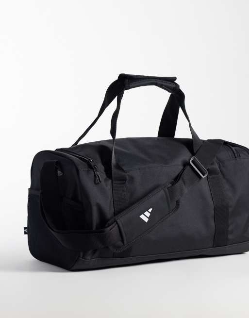 adidas trænings-duffelbag i lille størrelse med lineært logo i sort, 3 af 4