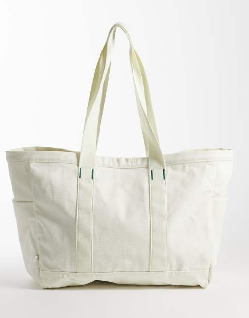 adidas trænings-tote bag i hørcreme og grøn, 4 af 4