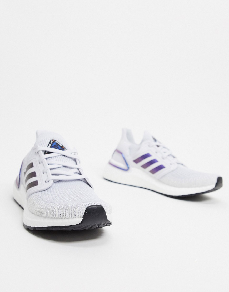 Adidas – Ultraboost 20 – Grå och blå löparskor