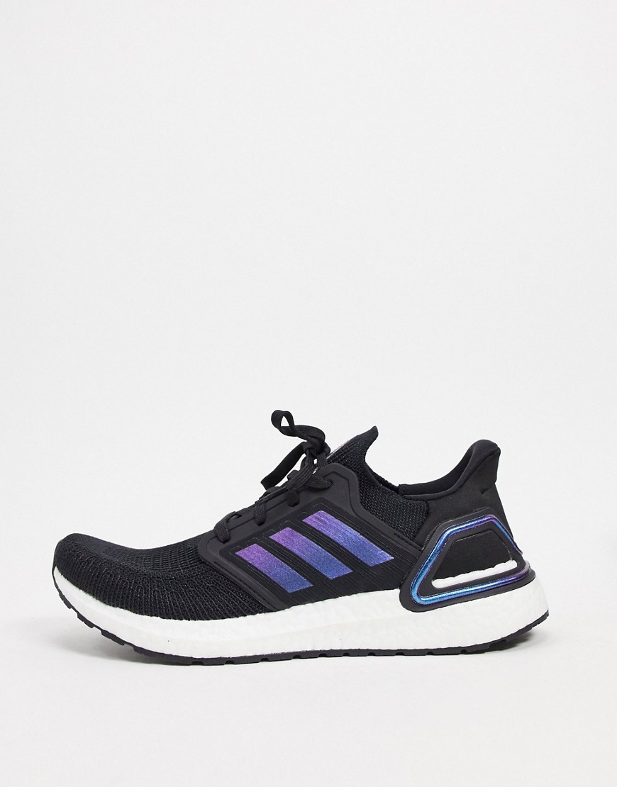 Adidas Ultraboost 20 trainers in black boost blue violet & white