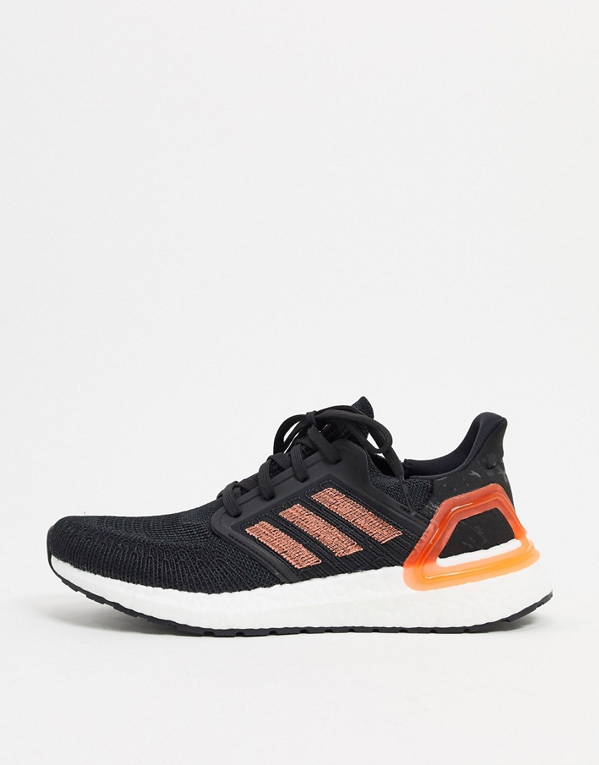 Adidas Ultraboost 20 trainers in black coral & white