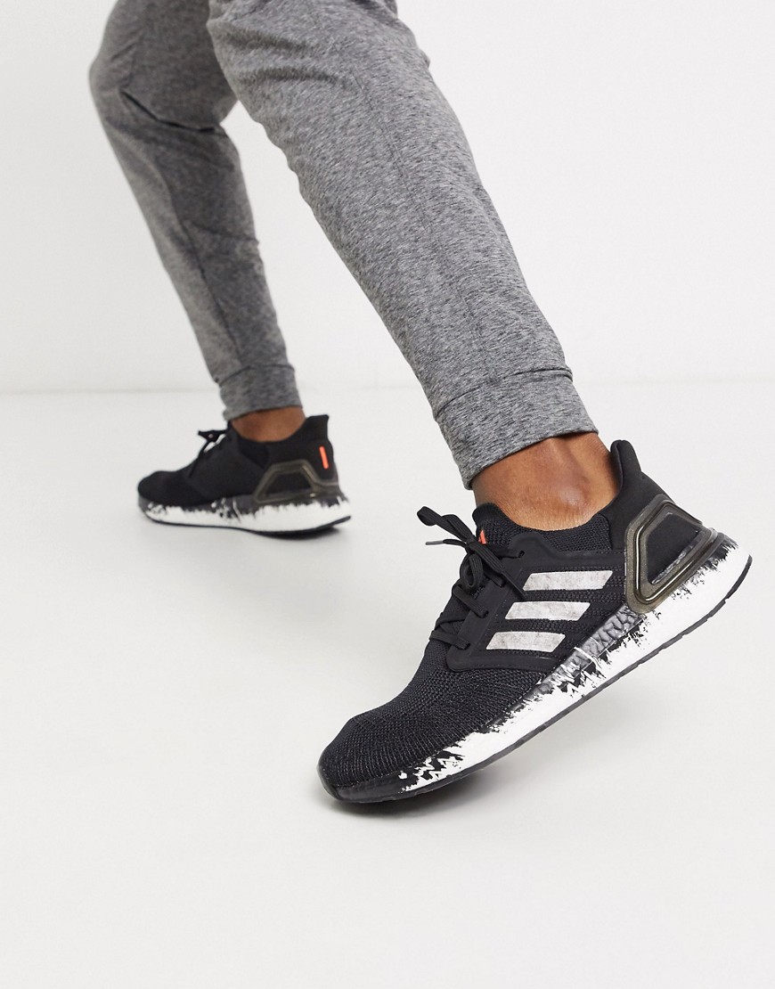 Adidas Performance - Adidas ultraboost 20 trainers in black with white sole
