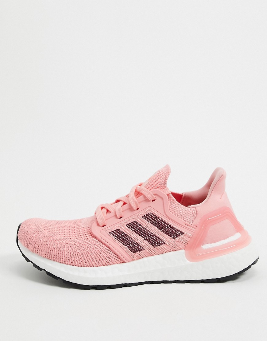 Adidas Ultraboost 20 trainers in glory pink maroon & signal coral