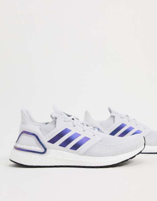 adidas Ultraboost 20 trainers in grey boost blue violet & black | ASOS