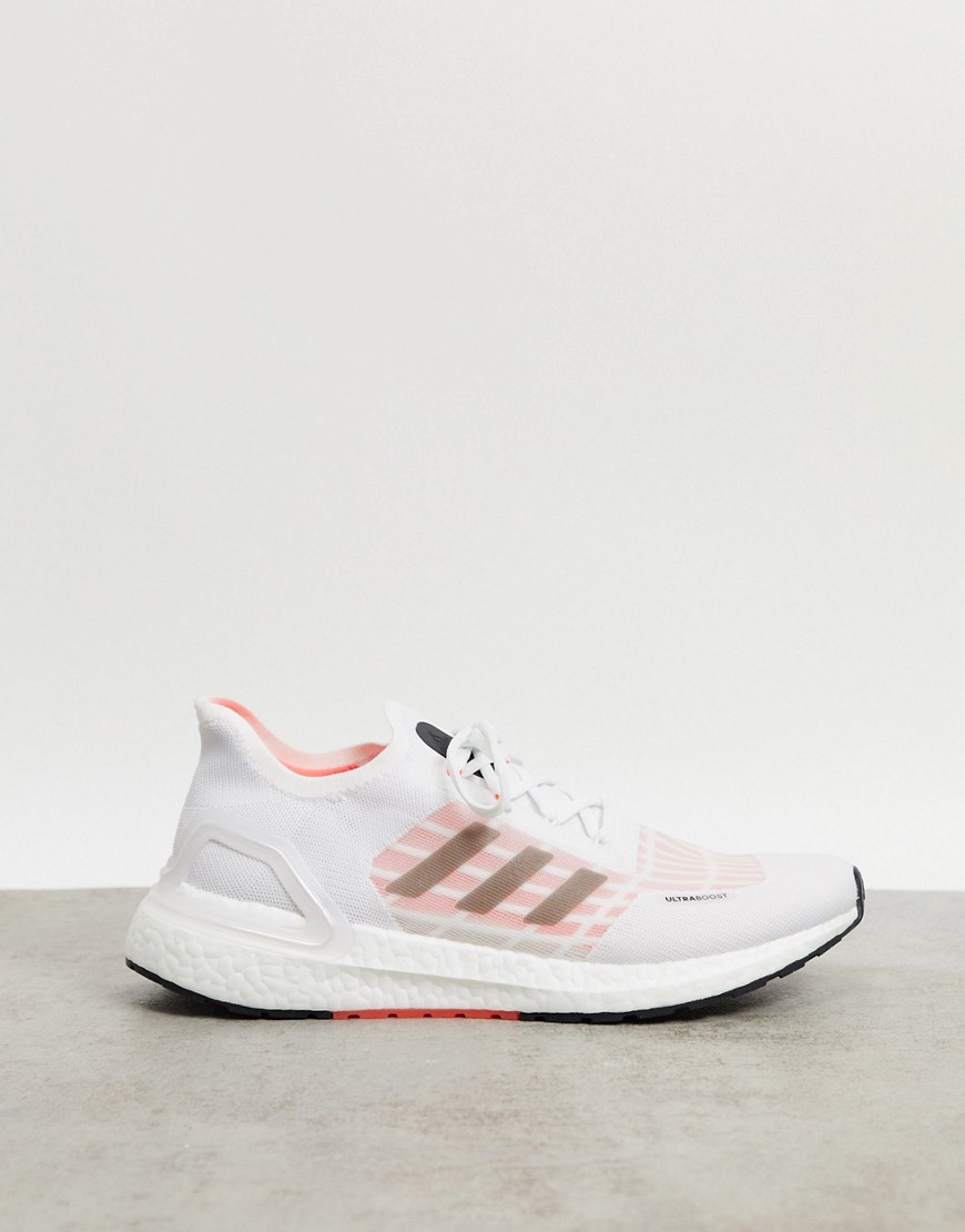 Adidas Ultraboost S.RDY in white black & solar red