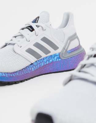 grey and blue adidas trainers