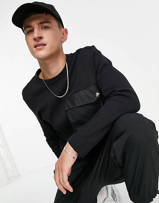 T-Shirts & Vests adidas utility long sleeve top with pocket detail in black 