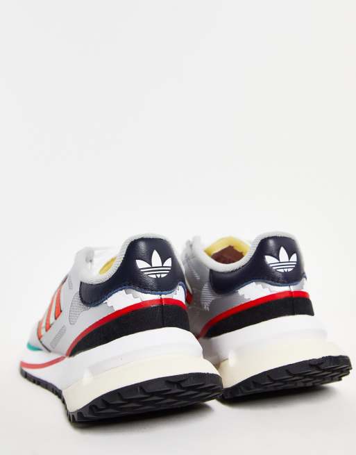 adidas valerance trainers in silver, 3 of 4