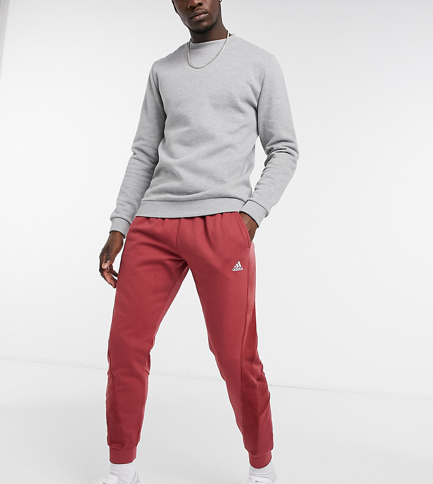 Adidas velvet sweatpants in burgundy-Red