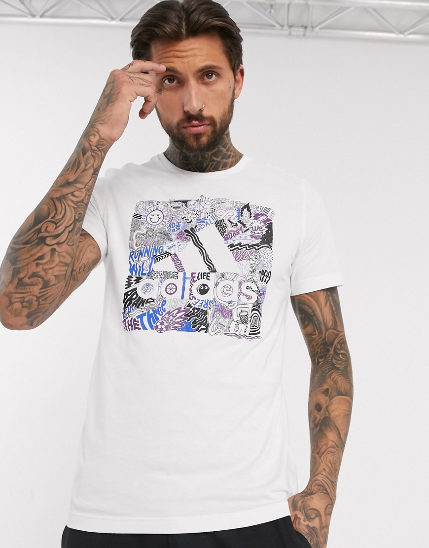 Adidas – Vit t-shirt med grafisk logga