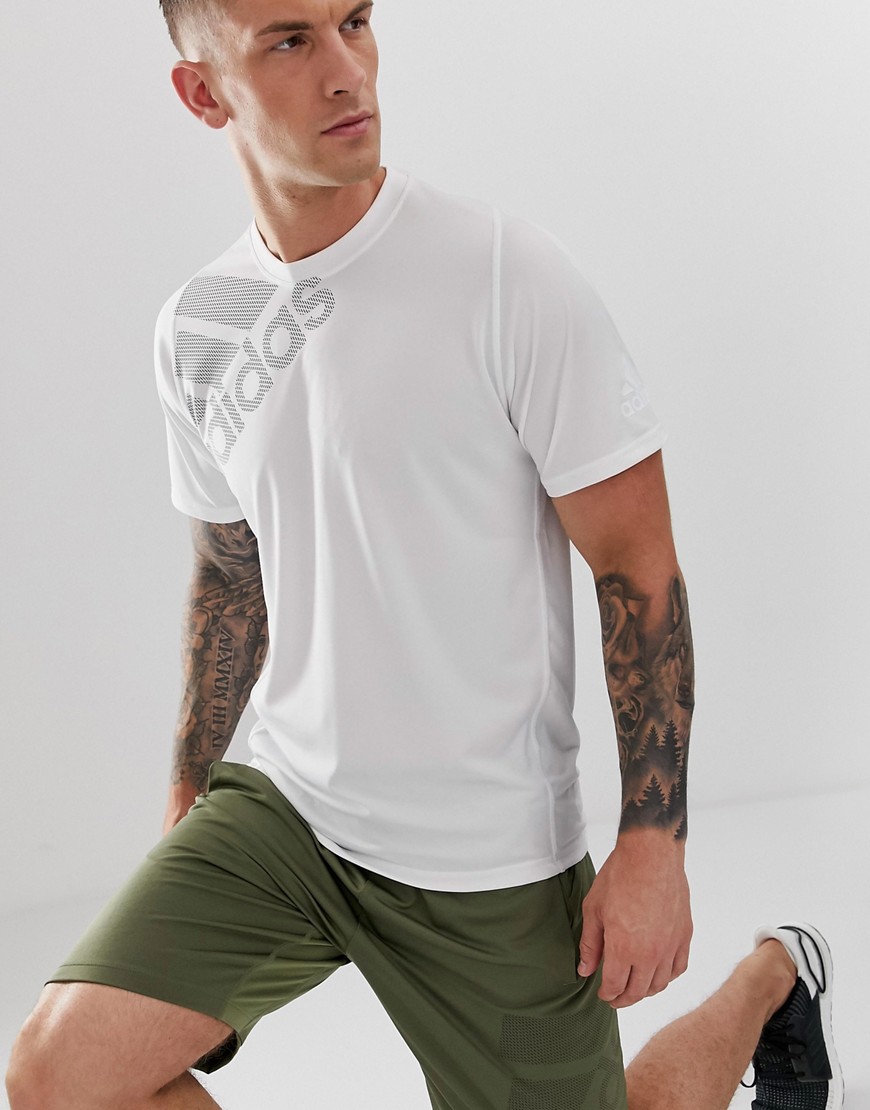Adidas – Vit tränings-t-shirt med stor logga