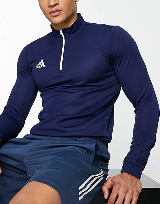 adidas - Voetbal - Entrada 22 - Sweater met korte rits in marineblauw