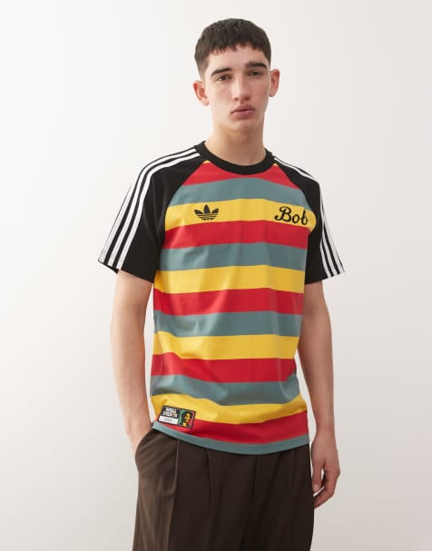 adidas - Voetbal - Jamaica Bob Marley OG - T-shirt in rood, geel en groen - view 1