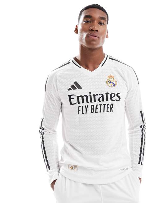 adidas - Voetbal - Real Madrid 24/25 - Authentiek thuisshirt met lange mouwen in wit