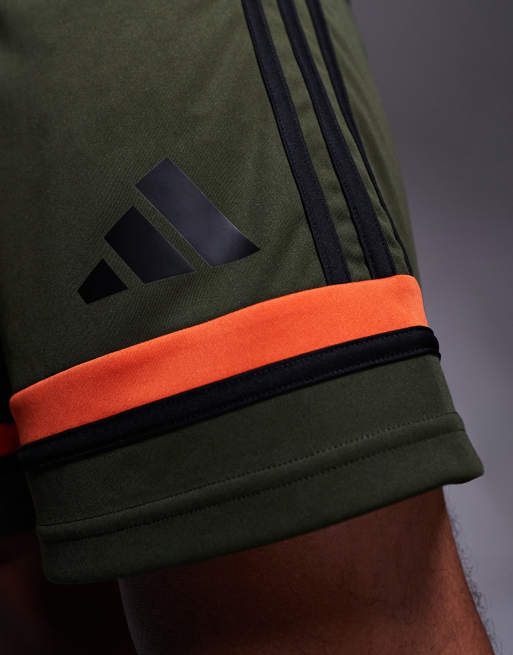 adidas - Voetbal - Squadra 25 - Short in kaki en oranje, 2 van 5