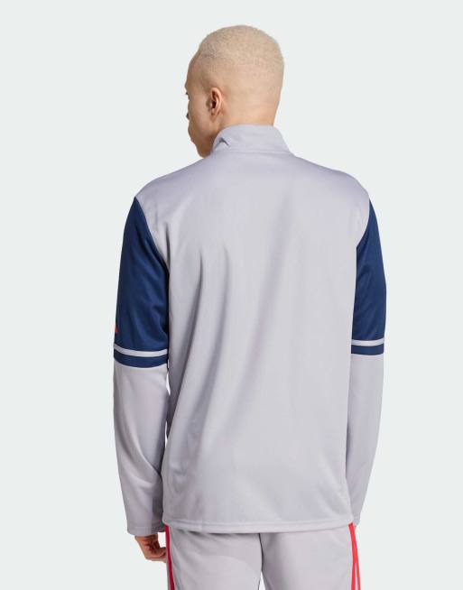 adidas - Voetbal - Squadra 25 - Trainingsjack in grijs en marineblauw , 4 van 4