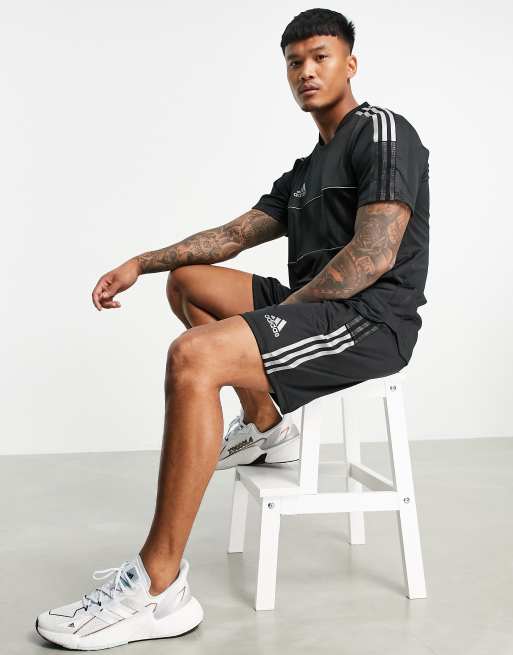 adidas - Voetbal - Tiro - Short met reflecterende 3-Stripes in zwart