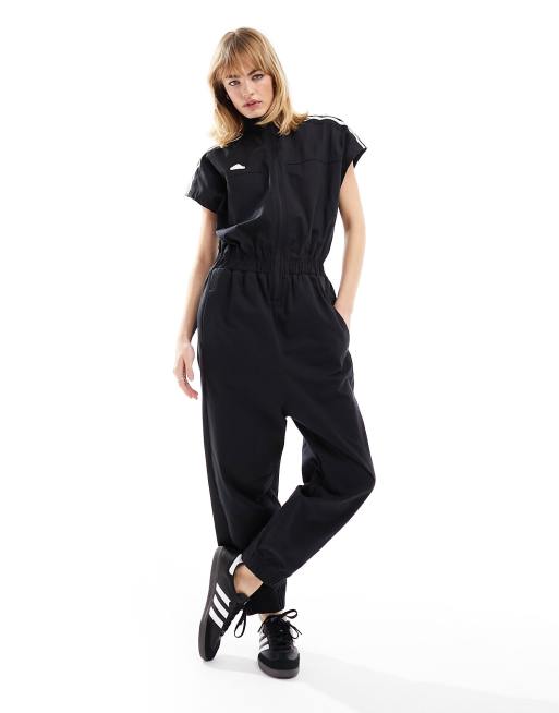 adidas - Voetbal - Trio - Geweven jumpsuit in zwart