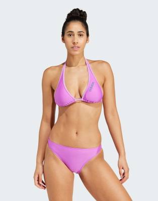 adidas - Wattierter Neckholder-Bikini in Purple Burst/Preloved Purple-Lila