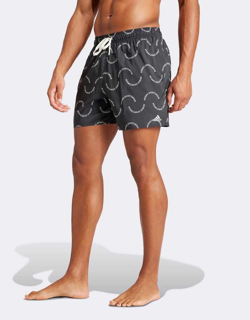 adidas Wave Logo CLX swim shorts in black