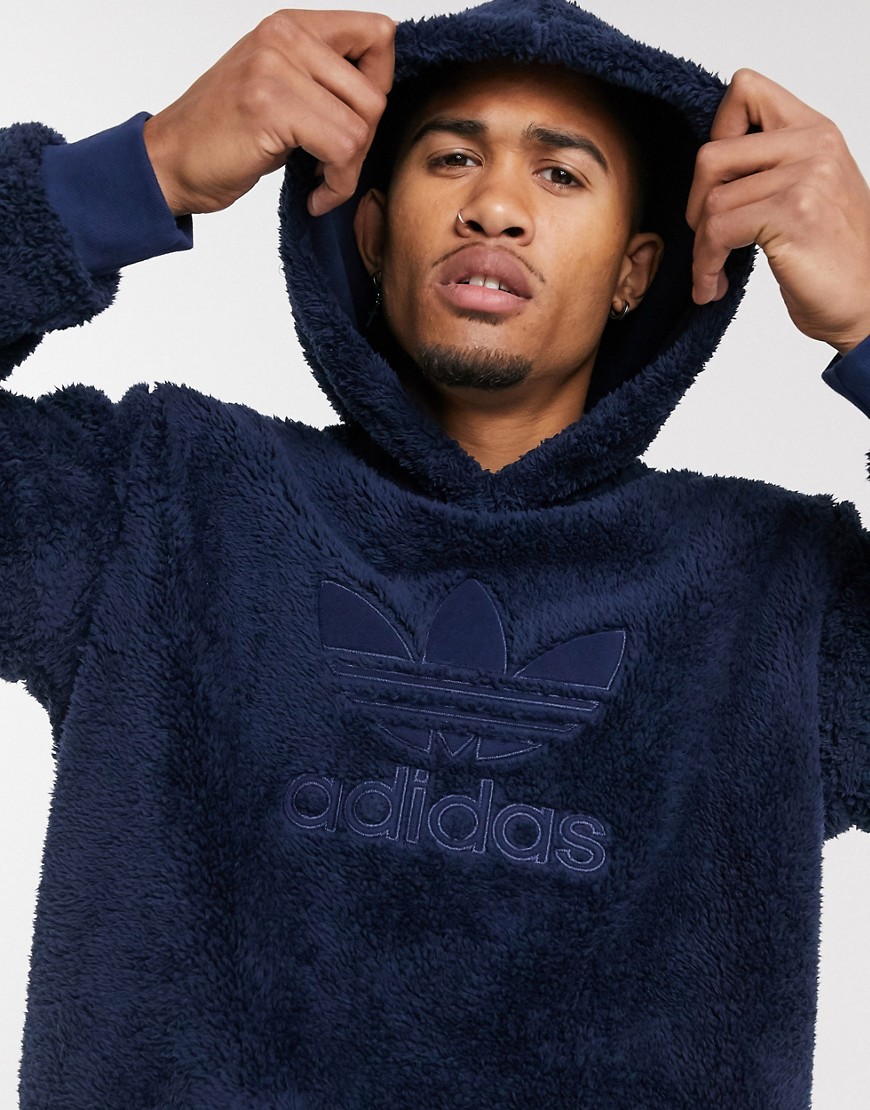 Adidas Originals Adidas Winterized Trefoil Hoodie-navy