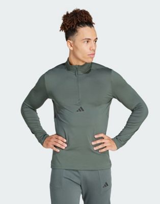 adidas workout Quarter-Zip Track Top in grey