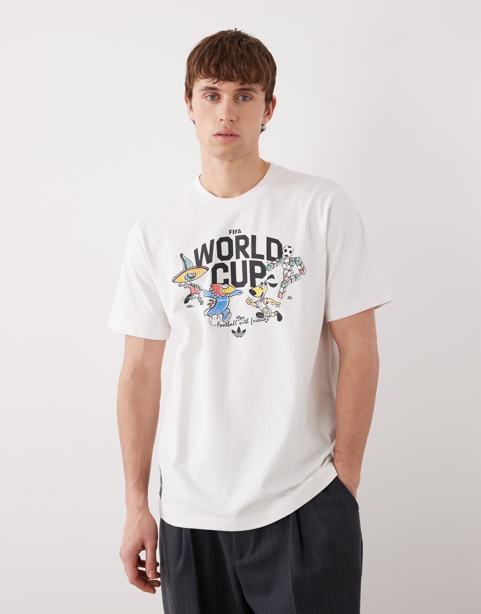 adidas world cup graphic t-shirt in white