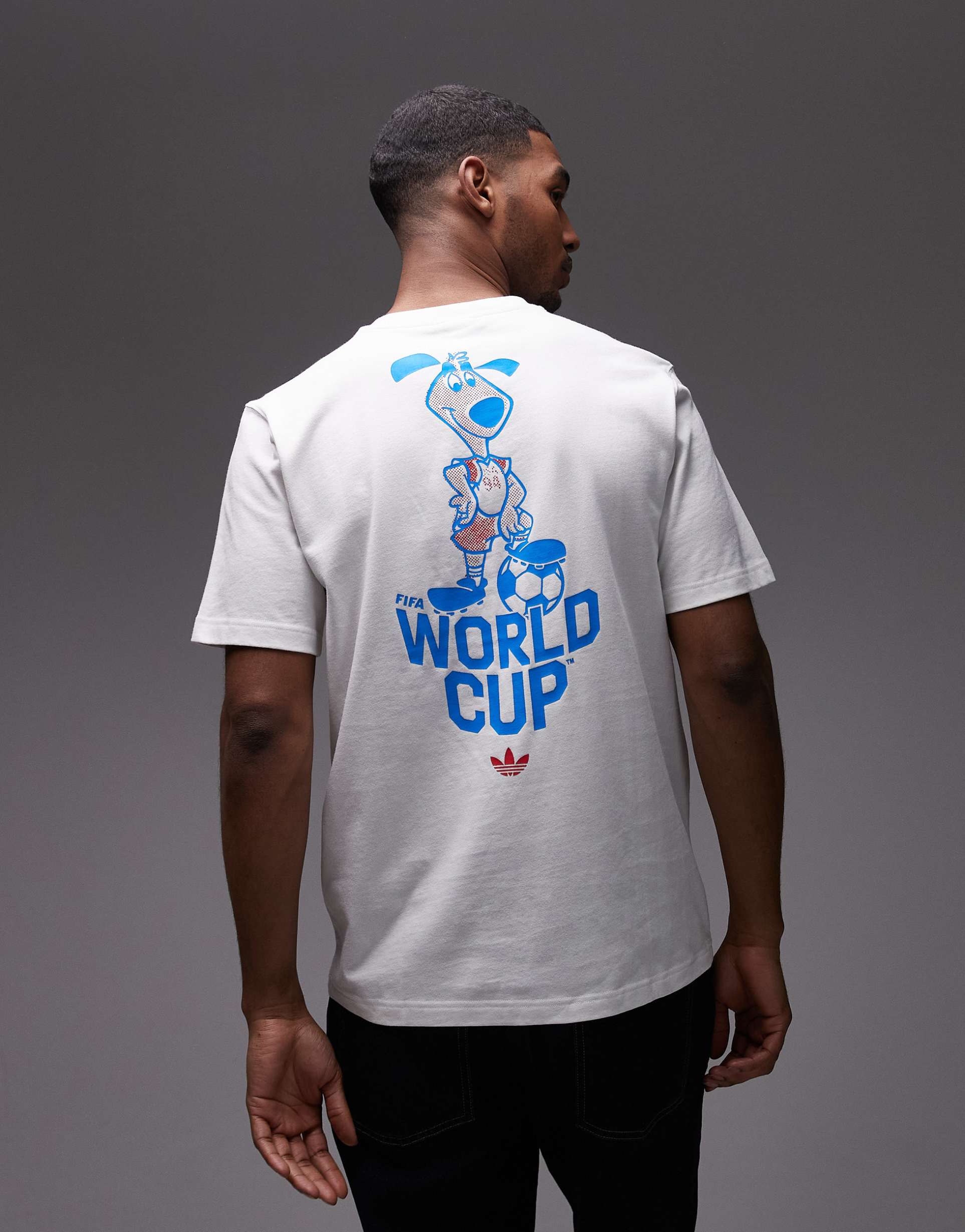 adidas world cup trefoil graphic t-shirt in white