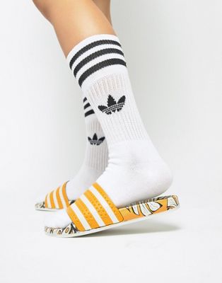 adidas x farm adilette slide sandal