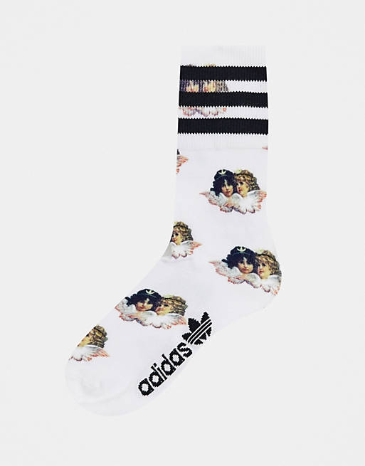 adidas x Fiorucci angel print three stripe socks