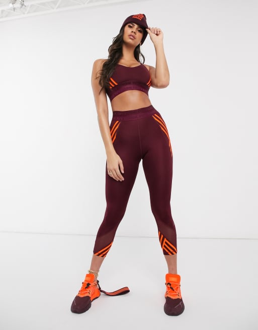 Adidas X Ivy Park 7 8 Leggings In Maroon Asos