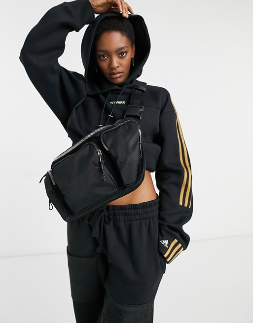 adidas x IVY PARK bum bag in black with multi pockets