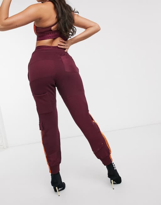 adidas x IVY PARK cargo sweatpants in maroon ASOS