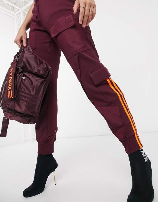 adidas x IVY PARK cargo sweatpants in maroon | ASOS