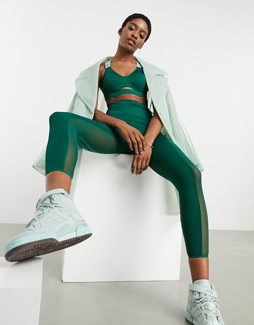 adidas x IVY PARK cut out bralette top in dark green