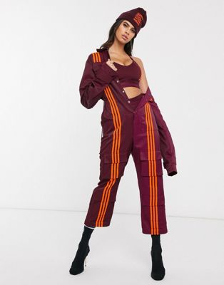 adidas x IVY PARK jumpsuit in maroon | ASOS