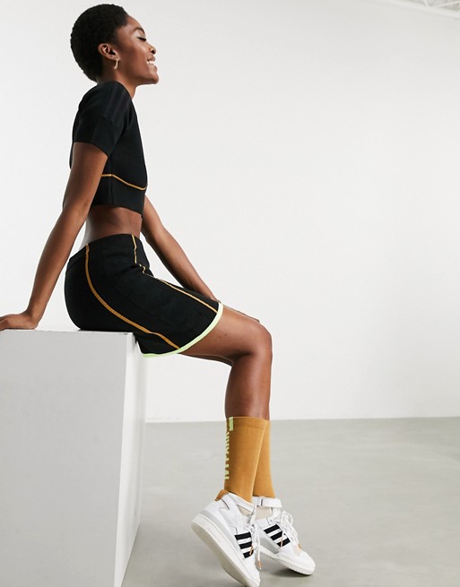 adidas x IVY PARK knitted mini skirt in black