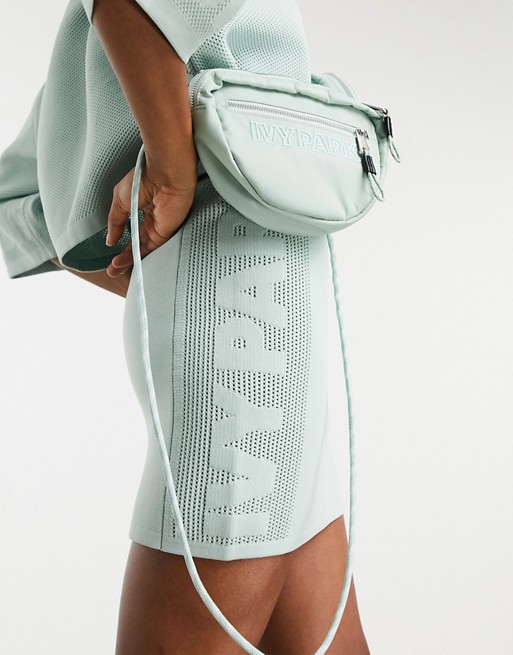 adidas x IVY PARK knitted mini skirt in green tint