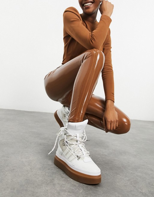 adidas x IVY PARK latex trousers in wild brown