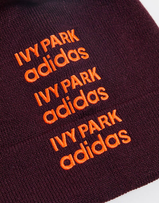 adidas x IVY PARK logo beanie in maroon | ASOS