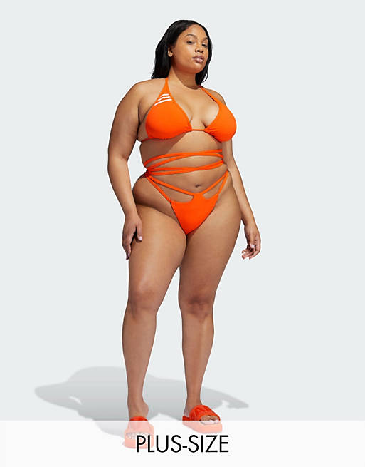 adidas x IVY PARK Plus double strap bikini bottom in orange