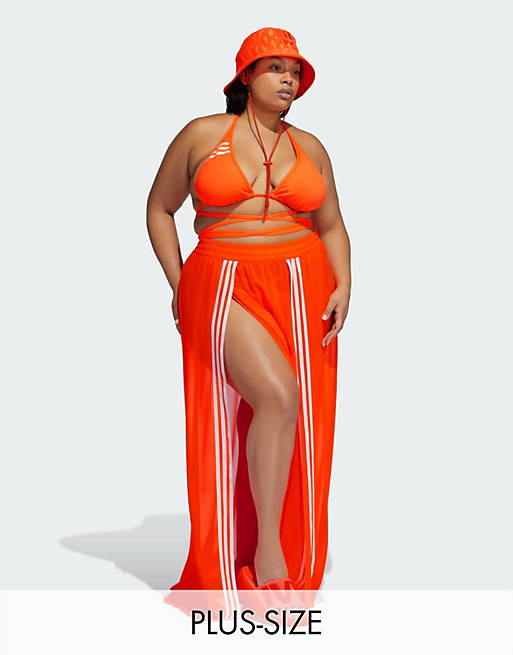adidas x IVY PARK Plus sheer skirt in orange