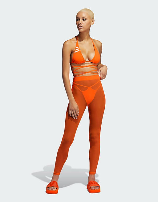 adidas x IVY PARK sheer leggings in orange
