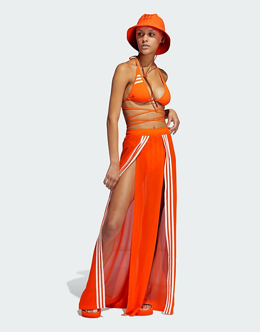 adidas x IVY PARK sheer skirt in orange