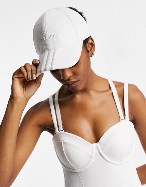 adidas x IVY PARK terry towel backless cap in core white