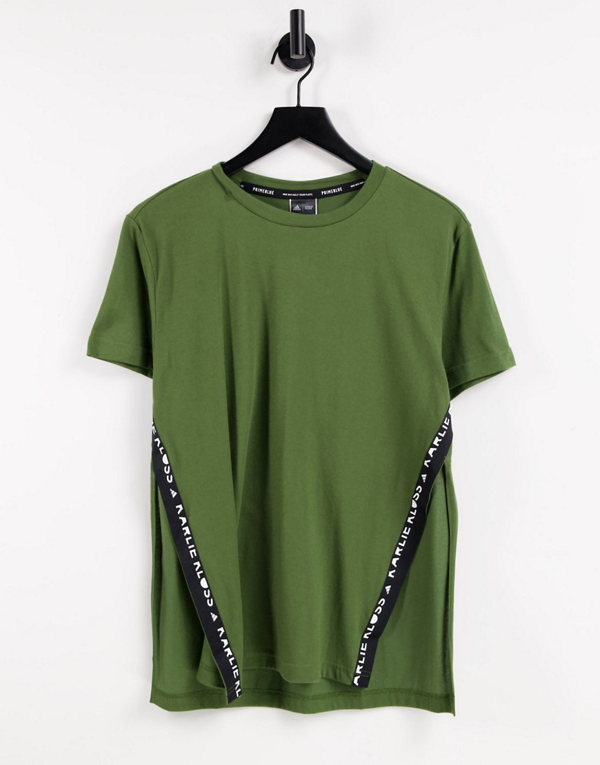 Adidas x Karlie Kloss Training oversized t-shirt in khaki-Green
