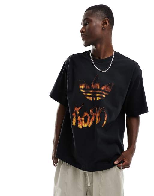 adidas X Korn short sleeve graphic t shirt in black