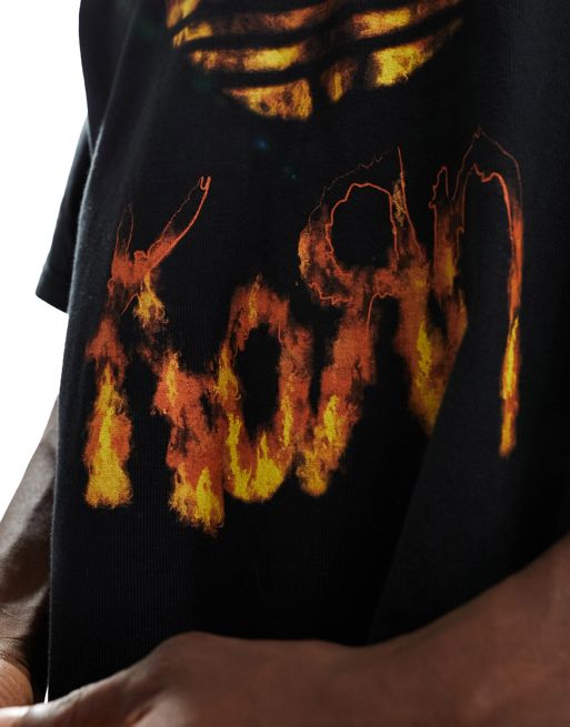 adidas X Korn short sleeve graphic t shirt in black